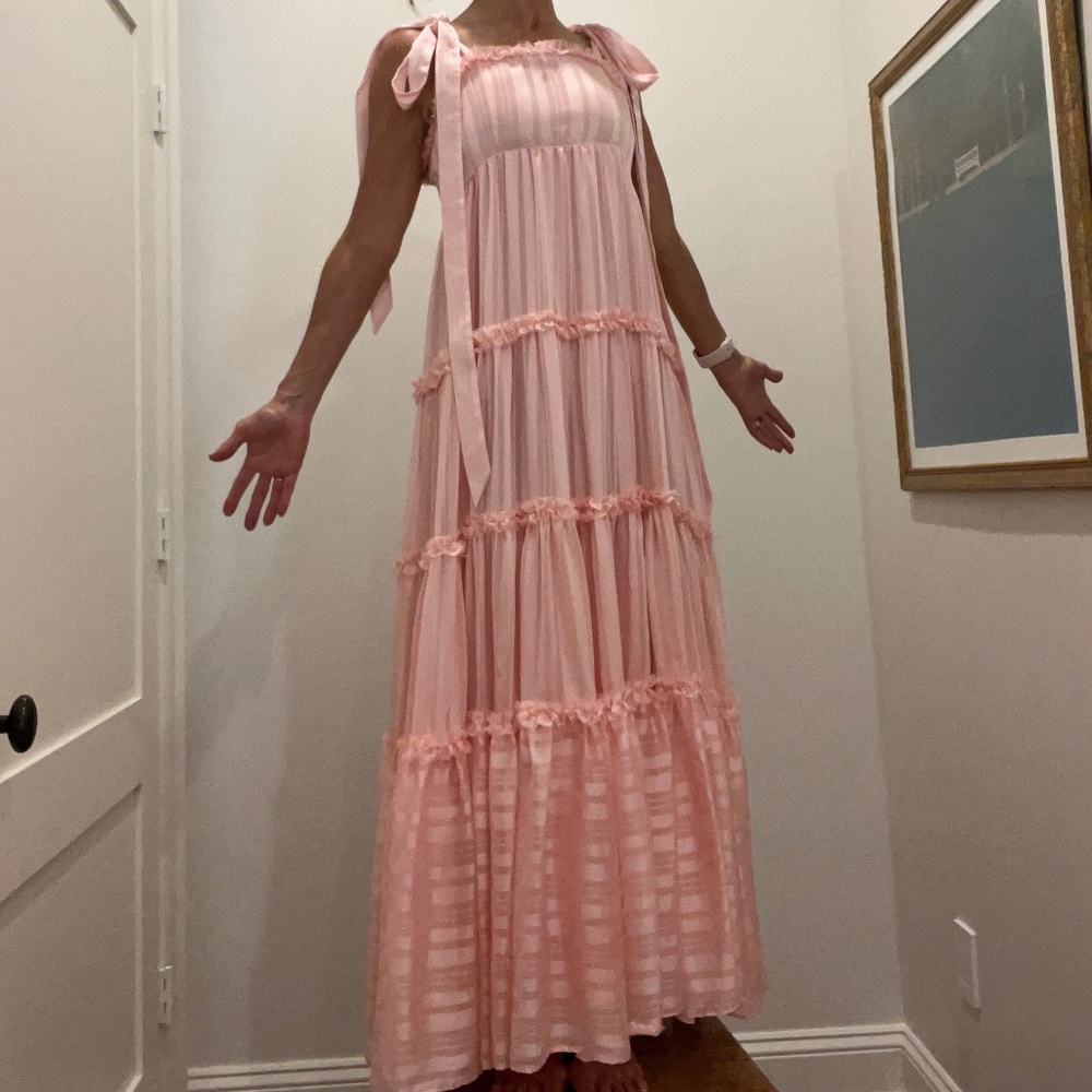 LoveShackFancy Pink Maxi Dress